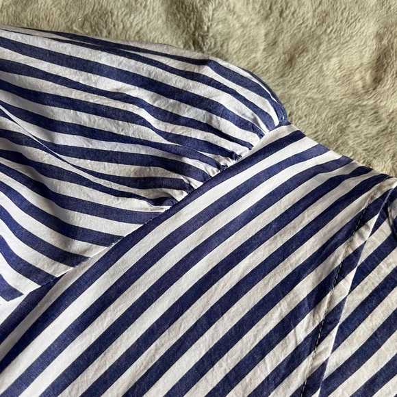 Tuckernuck Pomander Place Lizzie Oxford Stripe Puff Sleeve Babydoll Dress Large - Picture 5 of 14